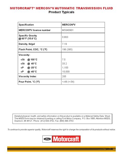 product data sheet mercon ulv.